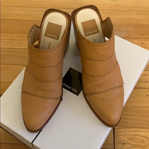 Dolce Vita Makeo heel slides in caramel size 6 - Picture 2 of 4